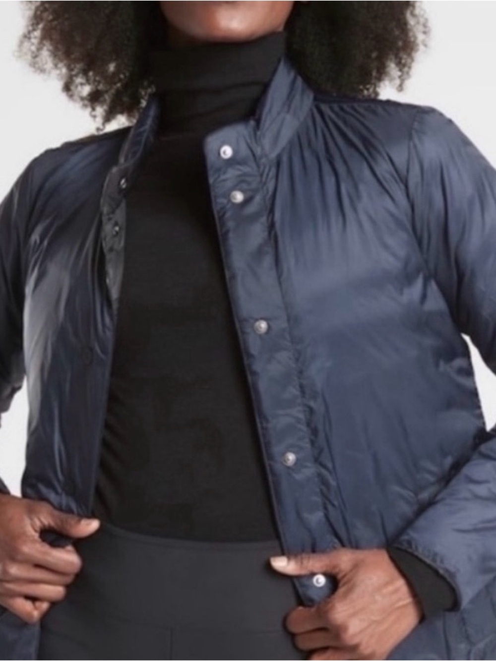 Athleta reversible black puffer jacket coat - Picture 4 of 11